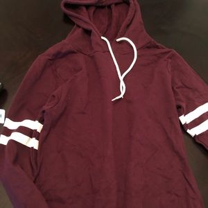 maroon long sleeve shirt